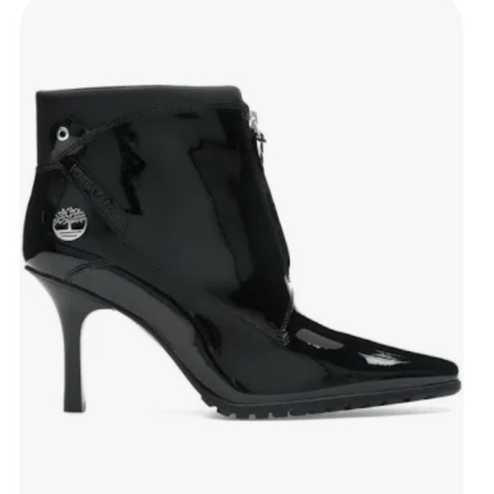 Timberland Women's Glossy Black Heeled Boots Veneda Carter
